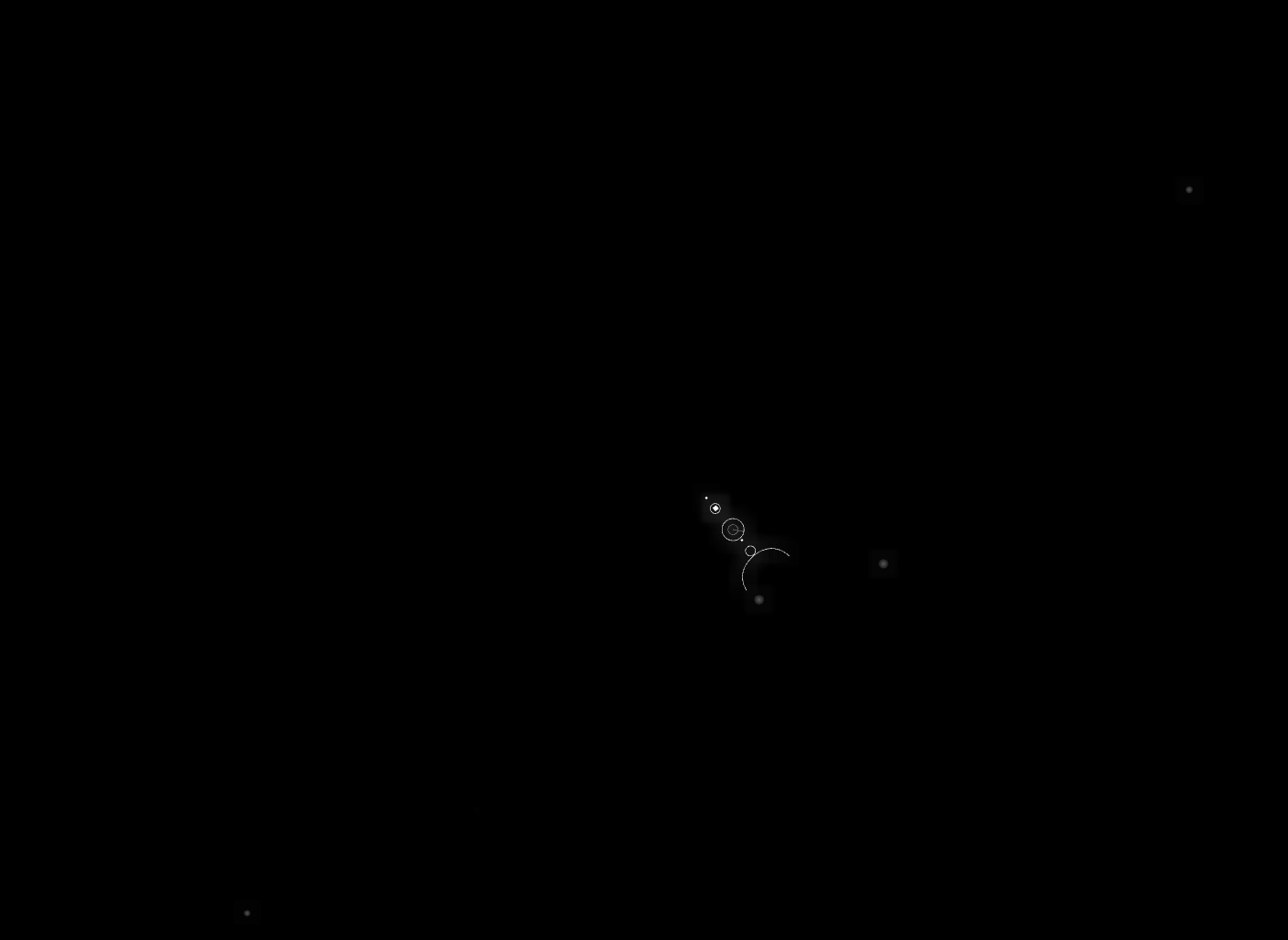 flOw on archive.org: the small white creature alone in a black void, with a few faint glowing dots and nothing to eat